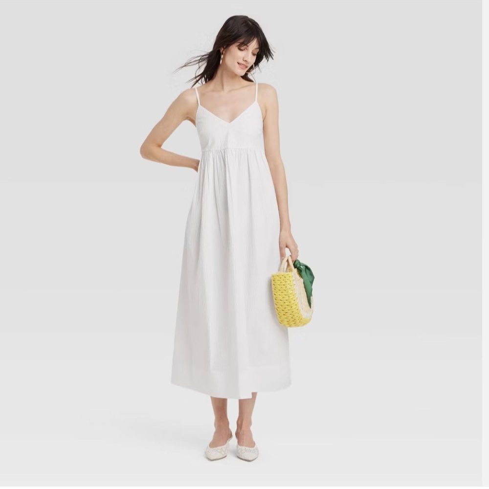 Women’s Seersucker Maxi A-Line Dress